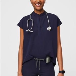 FIGS Navy Rafaela Scrub Top